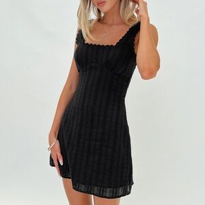 Princess Polly Dasha Mini Dress Black Petite Size 2 2P New without tags NWOT